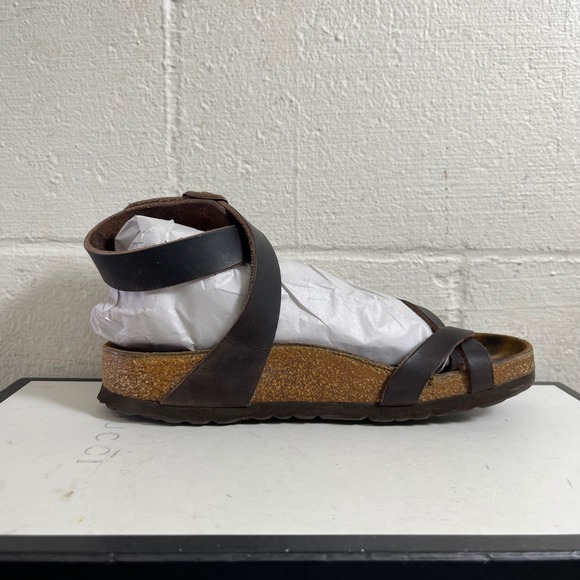 Birkenstock Yara Brown Leather Ankle Strap Sandals Brown Women's 36 EU/5 US - Picture 2 of 9